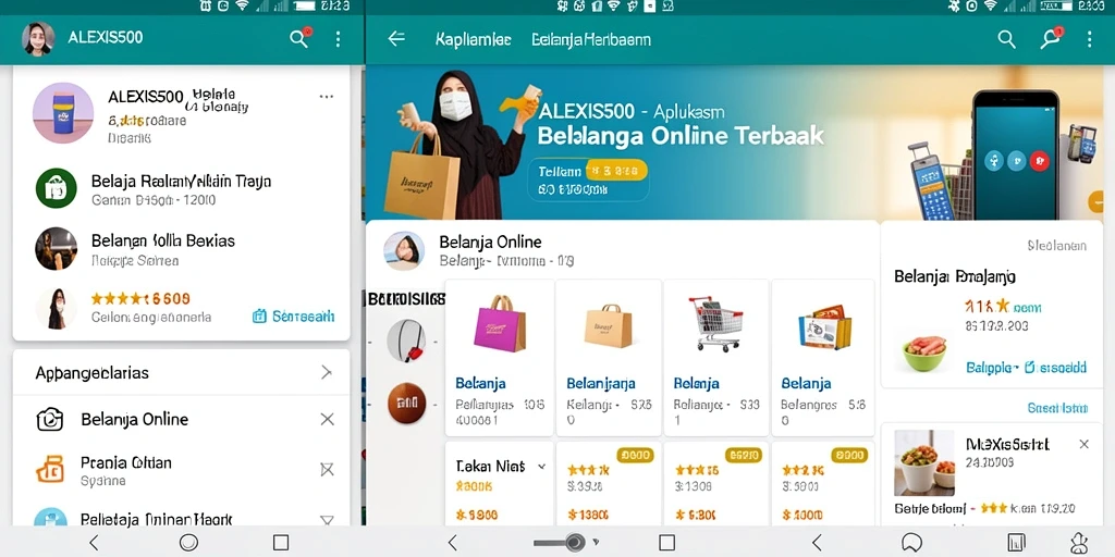 Tampilan antarmuka ALEXIS500 yang memudahkan belanja online.