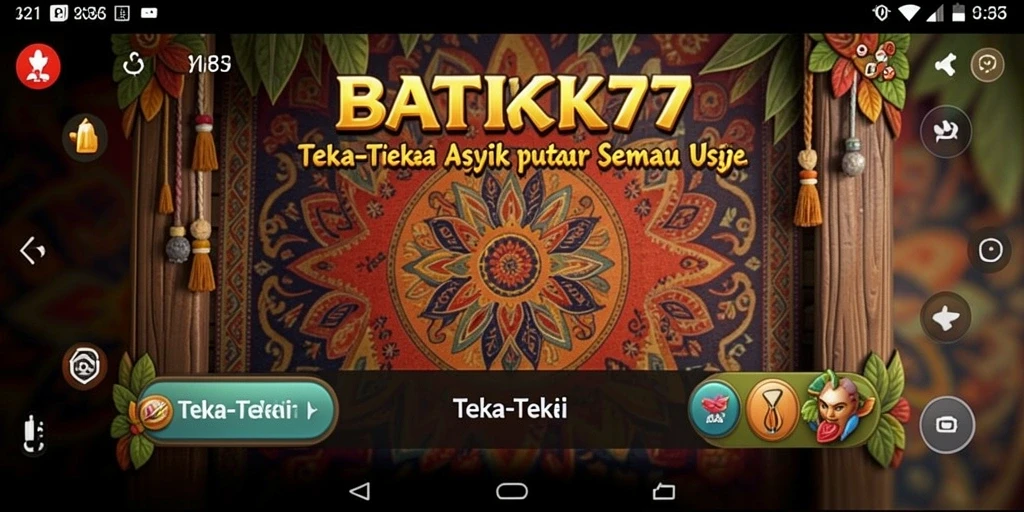 Tampilan antarmuka BATIK77 dengan berbagai pilihan teka-teki yang menantang.