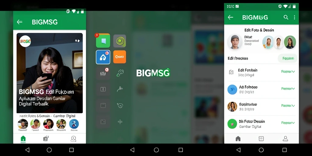 Tampilan antarmuka aplikasi BIGMSG yang intuitif dan mudah digunakan.