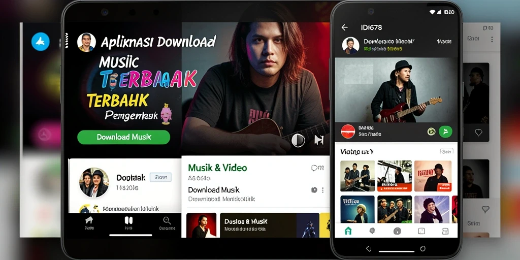 Tampilan antarmuka aplikasi Download Musik yang sederhana dan efektif.