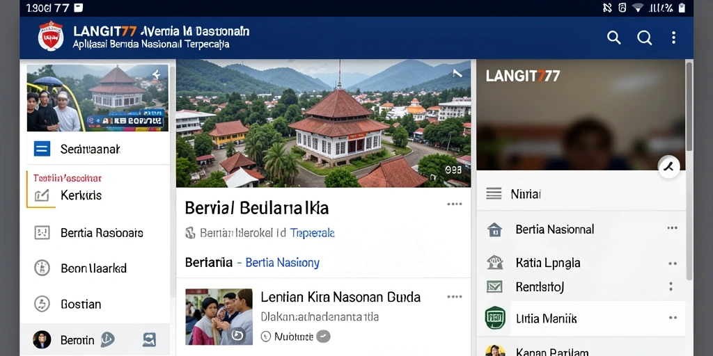 Tampilan utama LANGIT77 dengan berbagai berita nasional terkini.