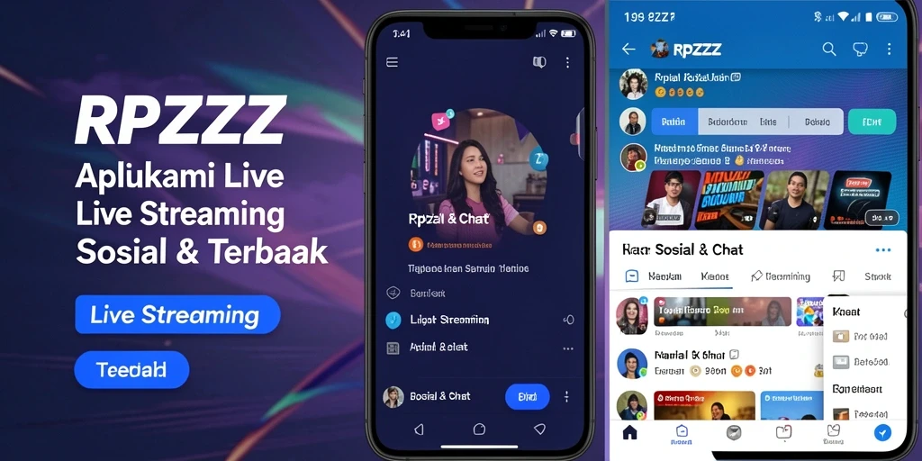 Antarmuka utama aplikasi RPZZZ menampilkan fungsi Live Streaming yang interaktif.