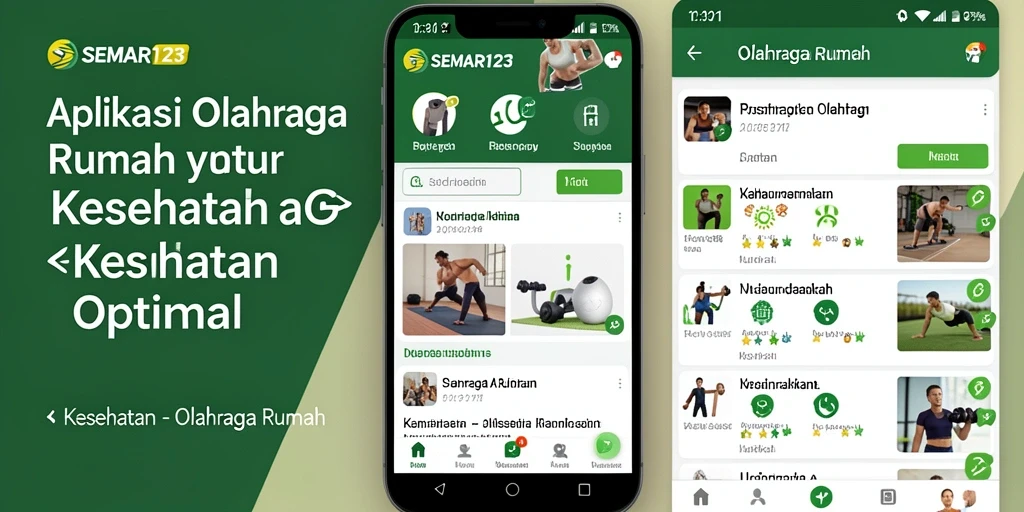 Antarmuka SEMAR123 yang sederhana dan informatif untuk olahraga rumah.