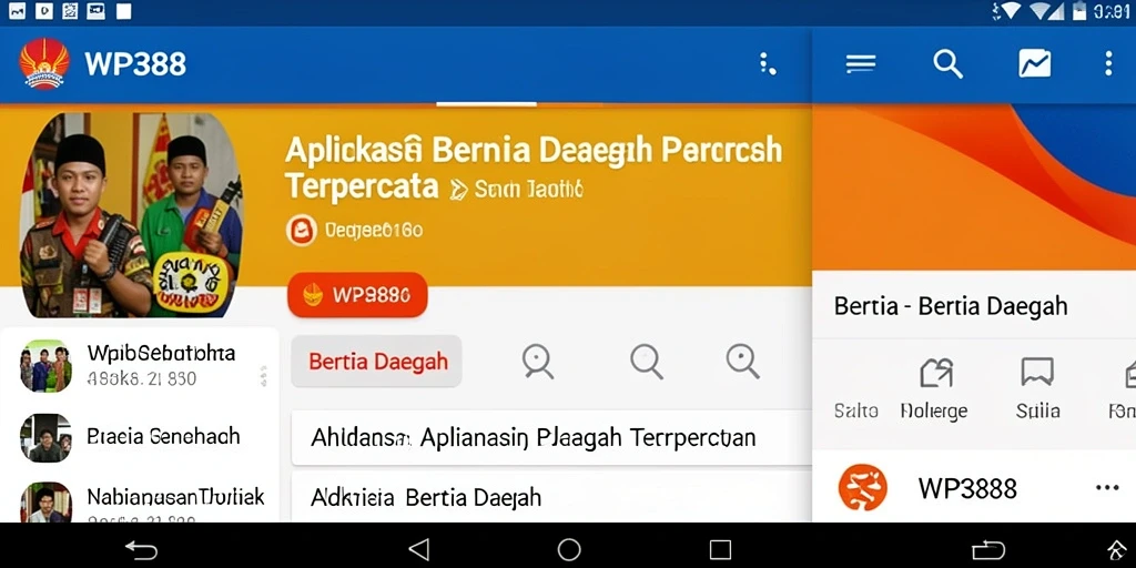 Tampilan antarmuka aplikasi WP888 yang menarik dan fungsional.